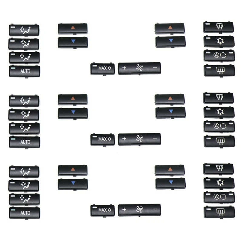 

42Pcs Car Climate Control Air Conditioning Switch Button Covers For BMW X5 E53 1999-2006 E39 1996-2002 64116915812-A99F