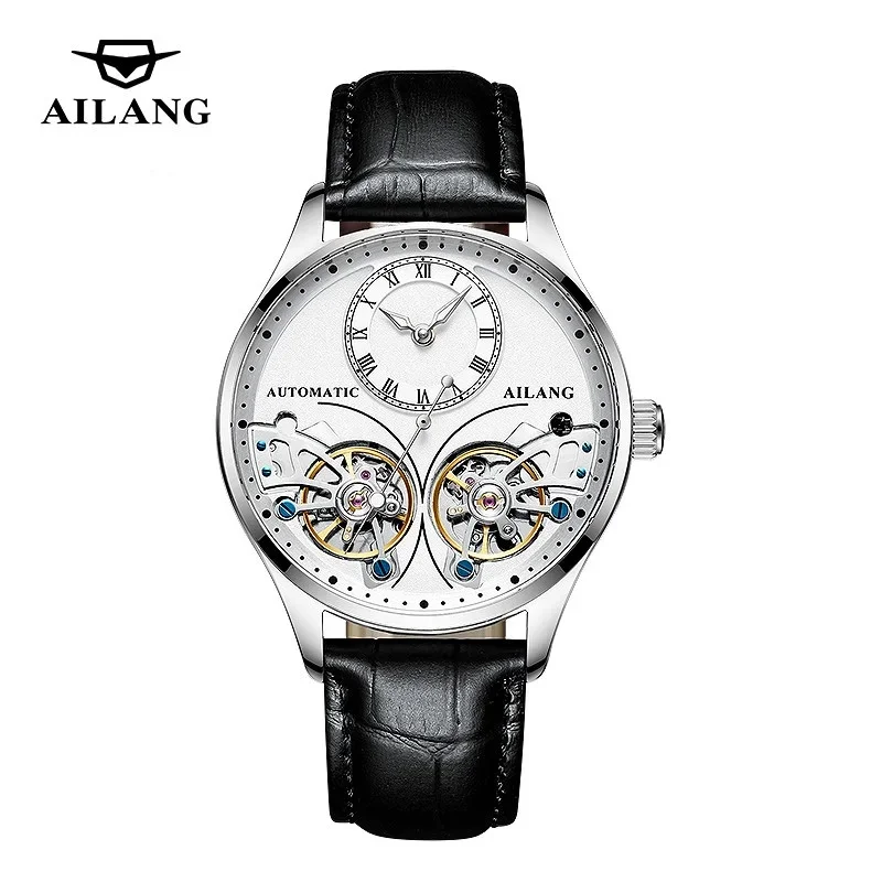 AILANG PD-8822 Little Rome Men's Automatic Mechanical Watch, Luxury Stainless Steel Waterproof Wristwatch, Fashion Double Tourbi