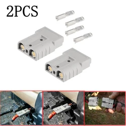 2Pcs Double Pole With Copper Contact Power Connectors 50 AMP 600V Charging Plug For Anderson Plug Cable Terminal Battery Power