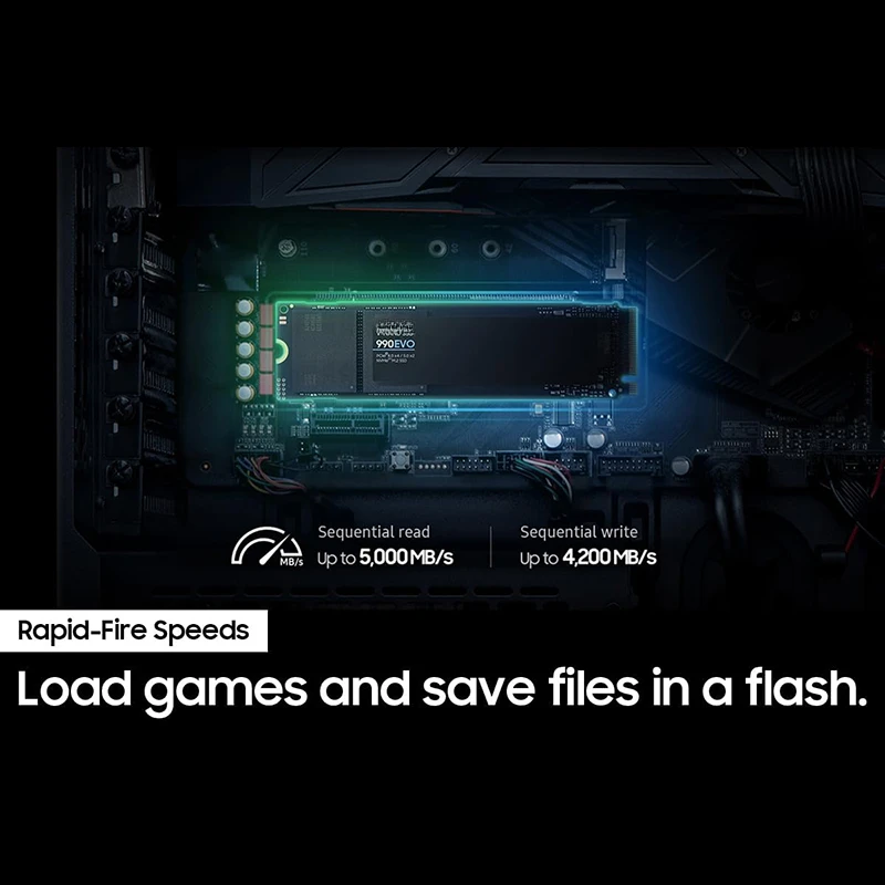 990 EVO SSD 1TB, PCIe Gen 4x4, Gen 5x2 M.2 2280 NVMe Internal Solid State Drive for PC Computer, Laptop