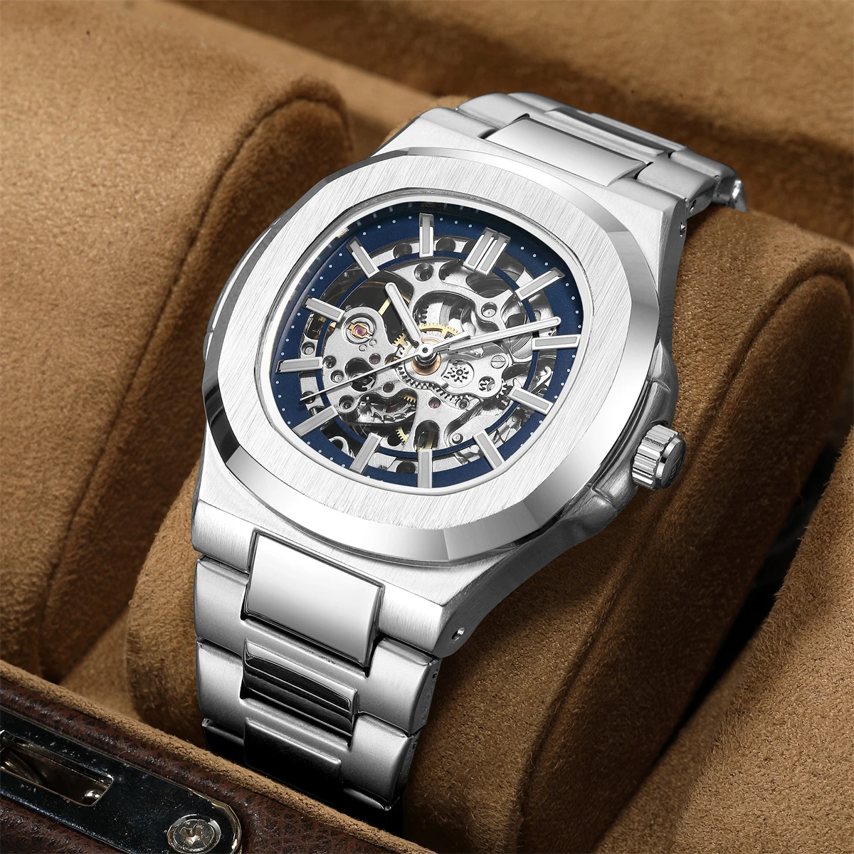 Luxury highend mechanical men\'s watch wrist automatic mechanical watch hollow alloy clocks watch for men fashion trend Relogio