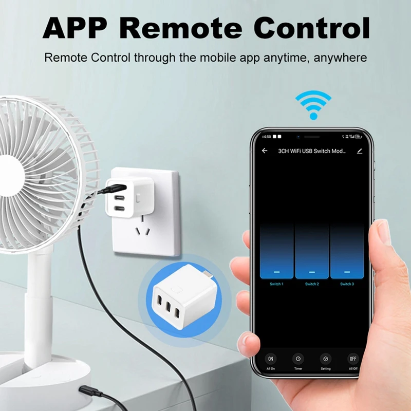 Tuya Zigbee Type-C Smart Adaptor Plug 3 Gang Mini USB-C Power Adaptor Charge Plug Timing Voice Control For Alexa