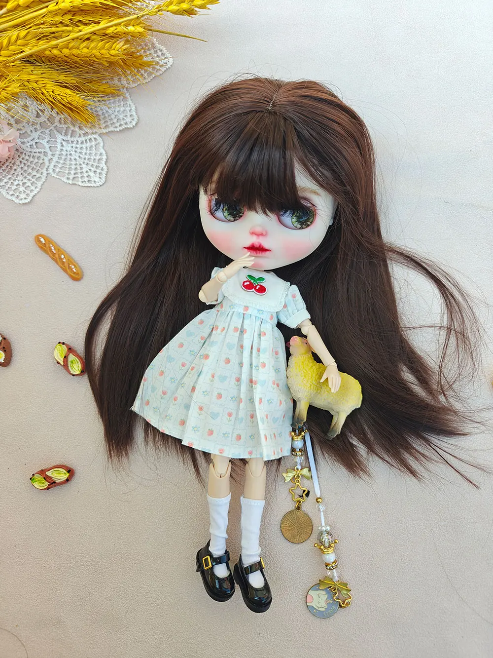 

Blythe doll clothe for Girls Daily short sleeved skirt Cute dress OB22 OB24 AZONE accessories Blythe Doll Toy