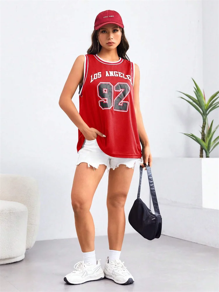 Basketball Sport Vest Quick Drying Training Tops LA Couple Sport Top Sleeveless Basketball Jersey Nunber 92 Men Women Vest Tops