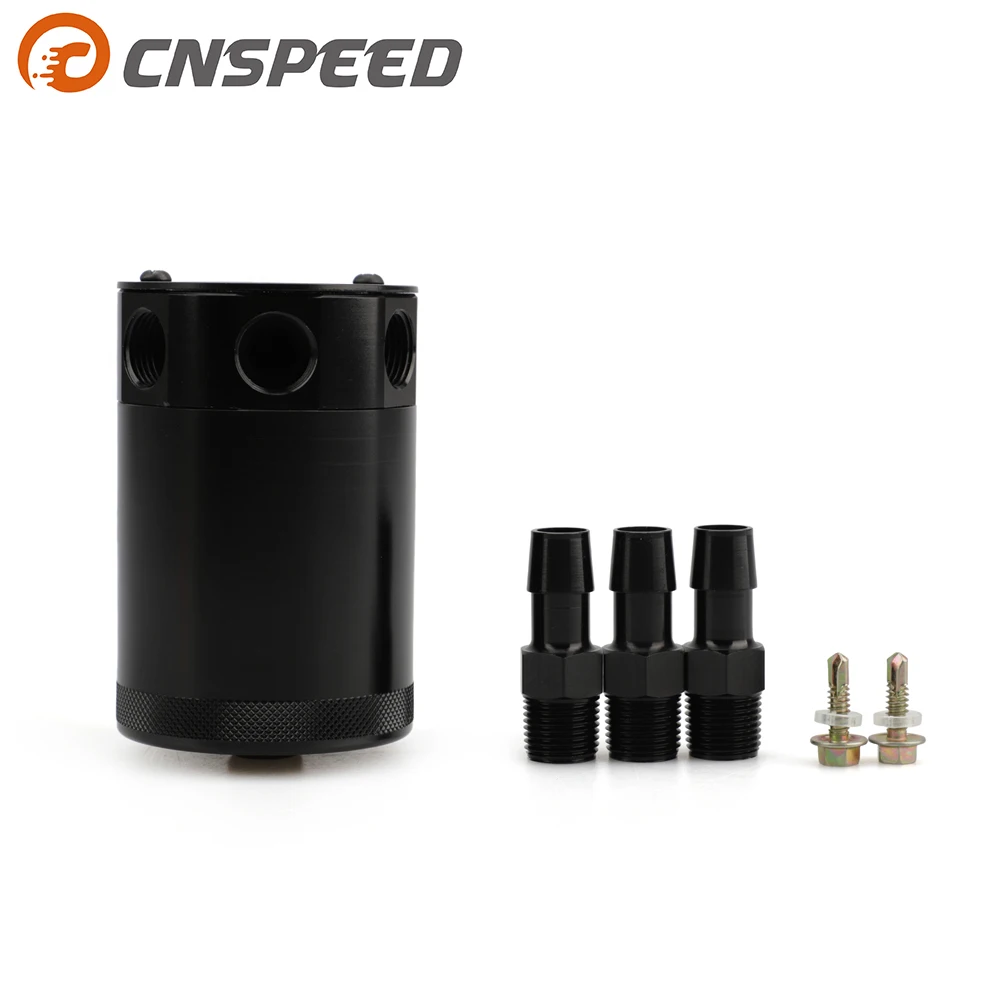 

Universal Oil Separator Racing Baffled 2Port/3-port Oil Catch Can Tank Air Oil Separator with removable valve 3-hole Oil Kettle