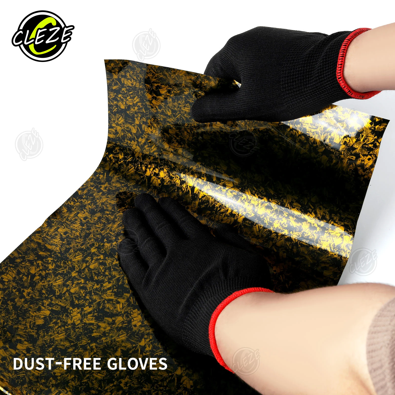 CLEZE Car Wrapping Gloves Black Nylon High Grip Anti-static Cut Resistant Body Protective for Vinyl Wrap Car PPF Installation