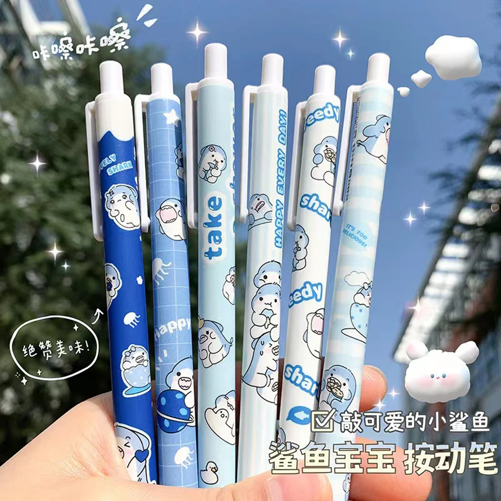 6 Pcs/Set Kawaii Peach Astronauts Rabbit Heat Erasable Mechanical Gel Ink Pens Cute Stationery Office Writing Supplies Ballpen