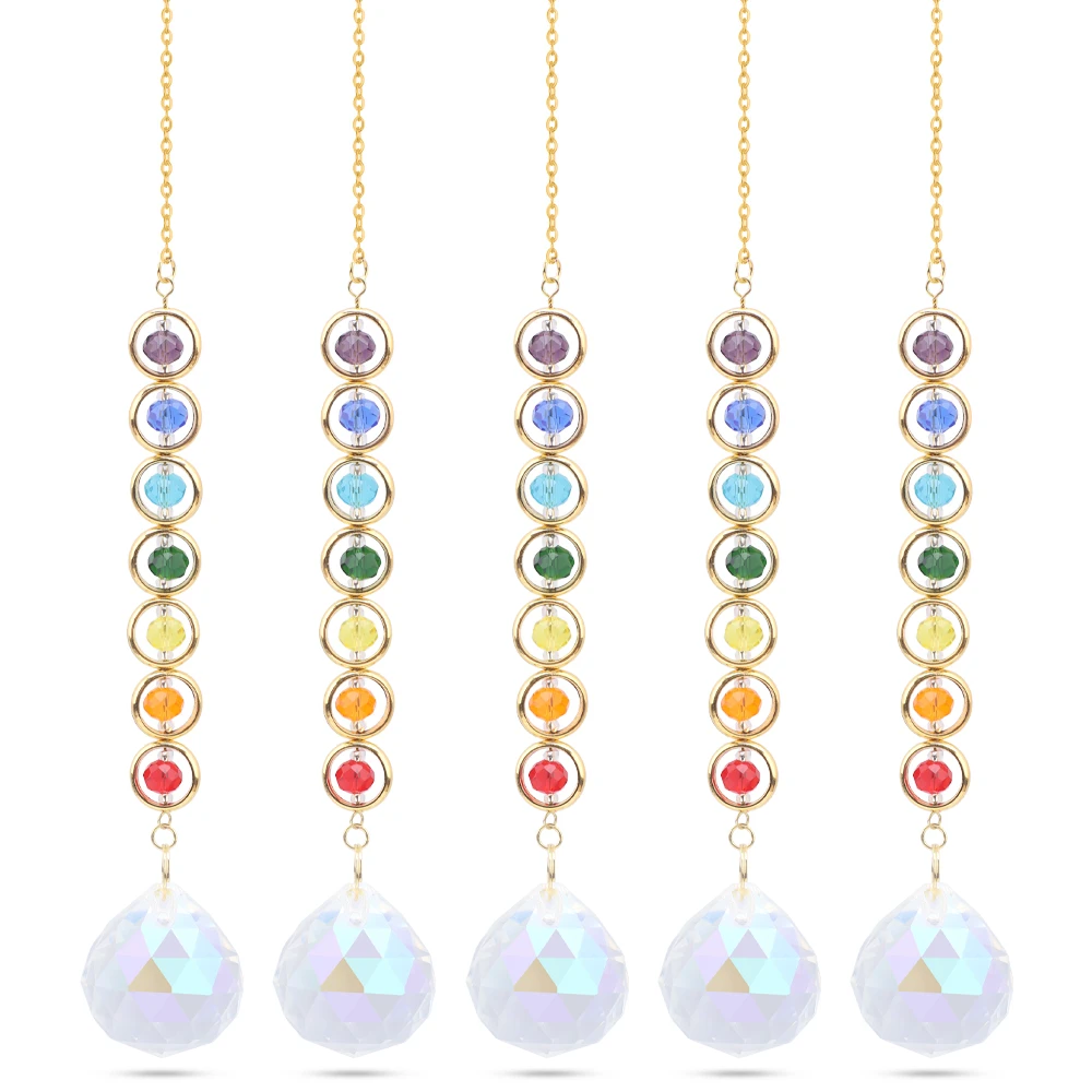 Chandelier Hanging Sun Catchers Crystals Glass Icicle Prisms Mobile Meditation Suncatcher Rainbow Maker (Rainbow and Fantasy)