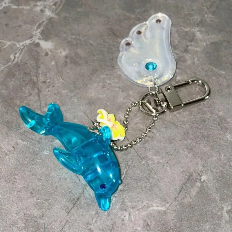 1PC Cute Korean-style Y2K Dolphin Keychain Vintage Cartoon Dolphin Pendant Charm Phone Strap For Bag Purse Backpack Decoration. view 4