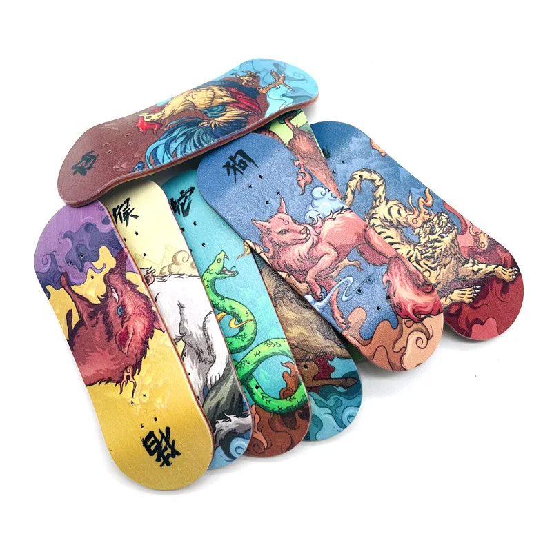 32mm Boys Zodiac Finger Skateboard Fingerboard Novelty Toys Hobbies Anti stress Sensory Toys Children's Gifts H10