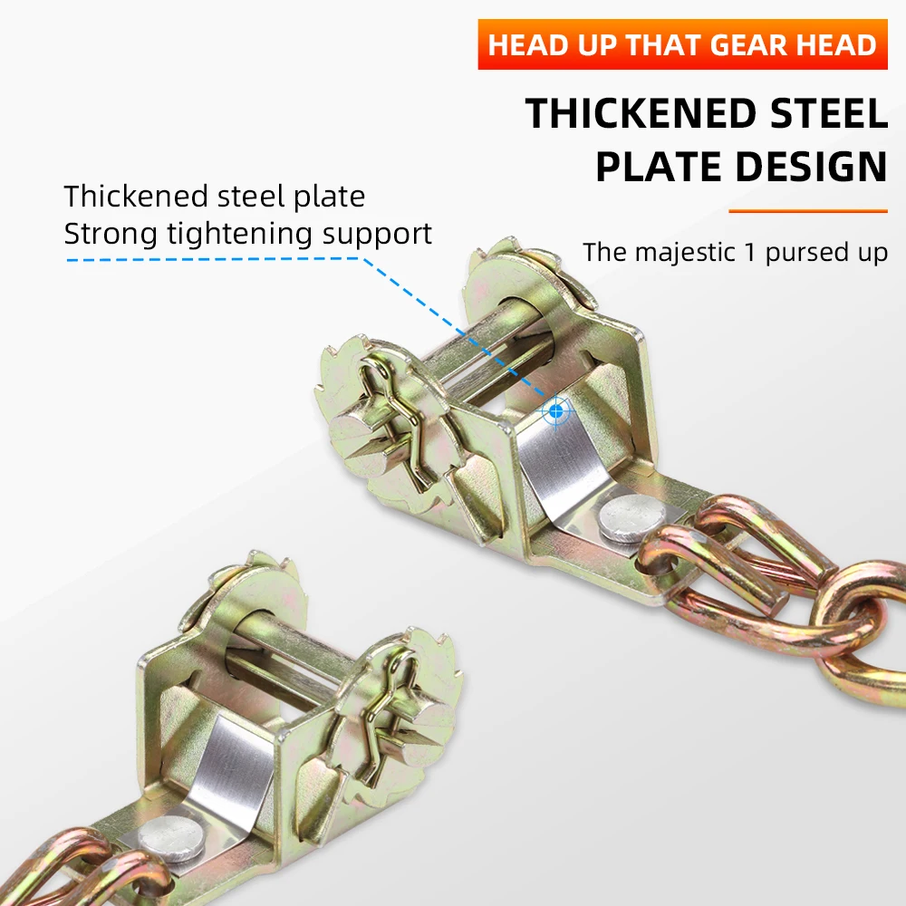 سلاسل الثلج المنغنيز الصلب الثقيلة لفصل الشتاء الثلوج الطين الرمال 175-265 مللي متر الإطارات المضادة للانزلاق سيارة الطوارئ شاحنة SUV سهلة التركيب #3