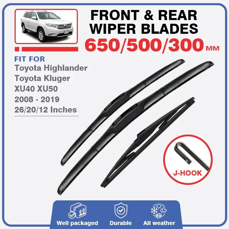 Spazzole tergicristallo per Toyota Highlander Toyota Kluger XU40 XU50 2008 - 2019 anteriore posteriore parabrezza parabrezza accessori copertura