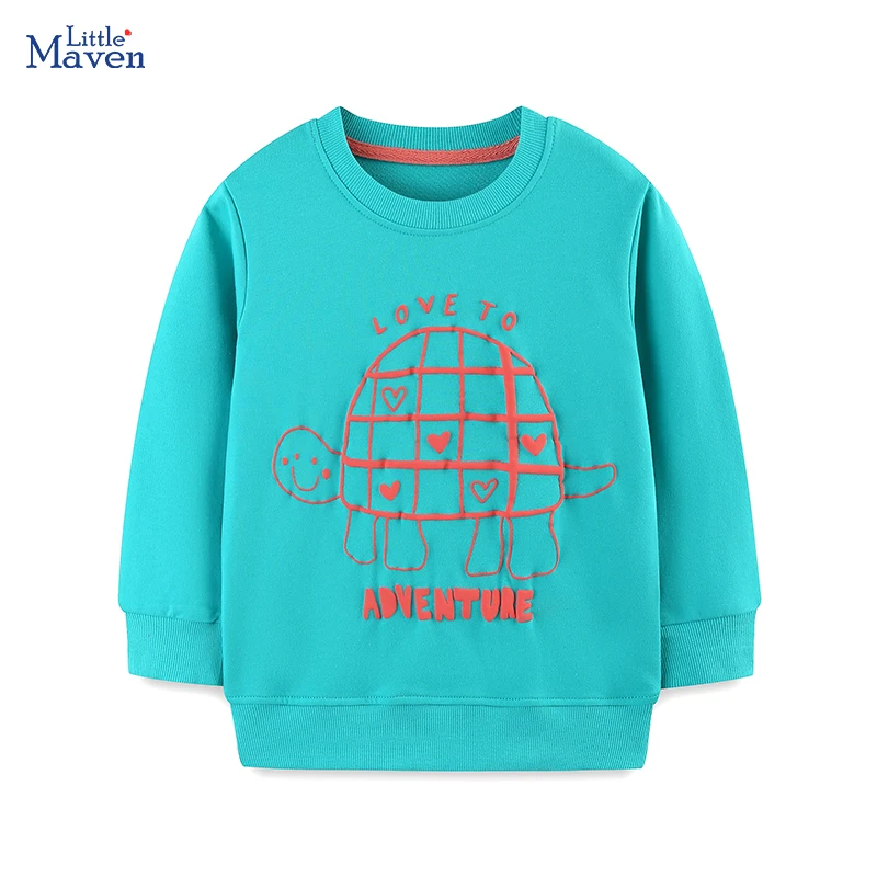 

Little maven Kids Clothes New Autumn Baby Boys Girls Sweatshirts Cartoon Turtle Children's Costumes Cotton Spring Sweatshirts
