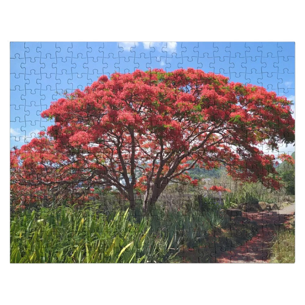 flamboyant tropical tree red flowers 974 - reunion island Jigsaw Puzzle Animal Jigsaw Puzzle For Adults