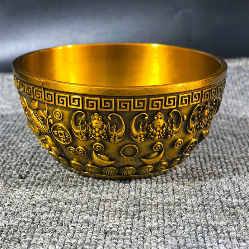 Copper Treasure Pot Home Decor Feng Shui Wealth Attractor Unique Collectible Cultural Item from China for Attracts Wealth