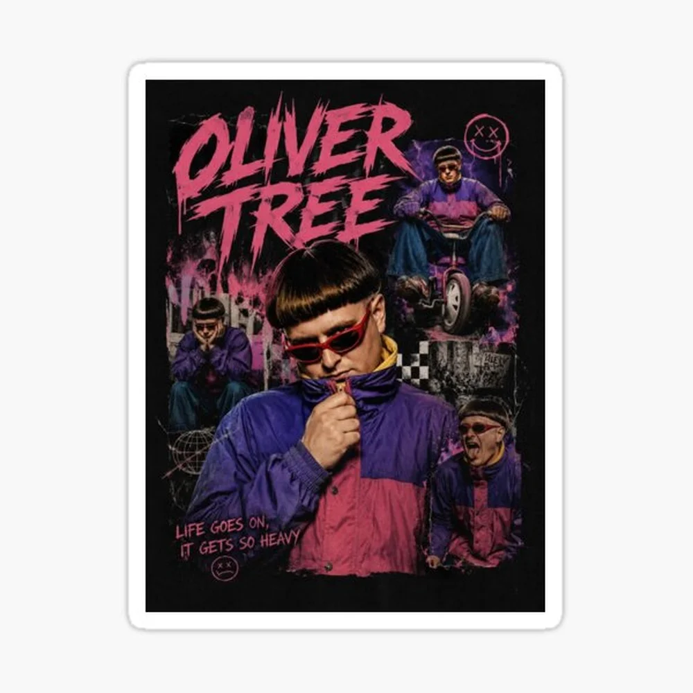 Oliver-Tree Inspired Retro Graphic T-Shirt | Y2K Pop Punk Collage Art Sticker for Laptop Decor Bedroom Car Cute Cartoon Art Fash