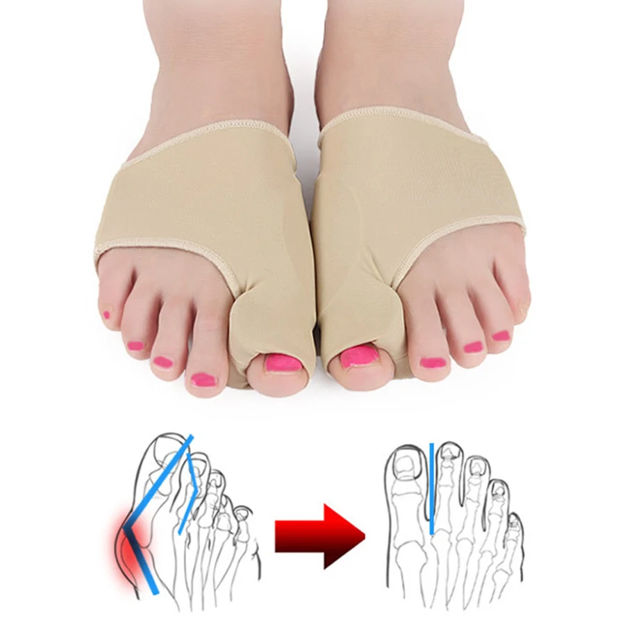 1Pair Big Bone Orthopedic Bunion Orthosis Pedicure Socks Silicone Hallux Valgus Corrector Braces Toes Separator Feet Care