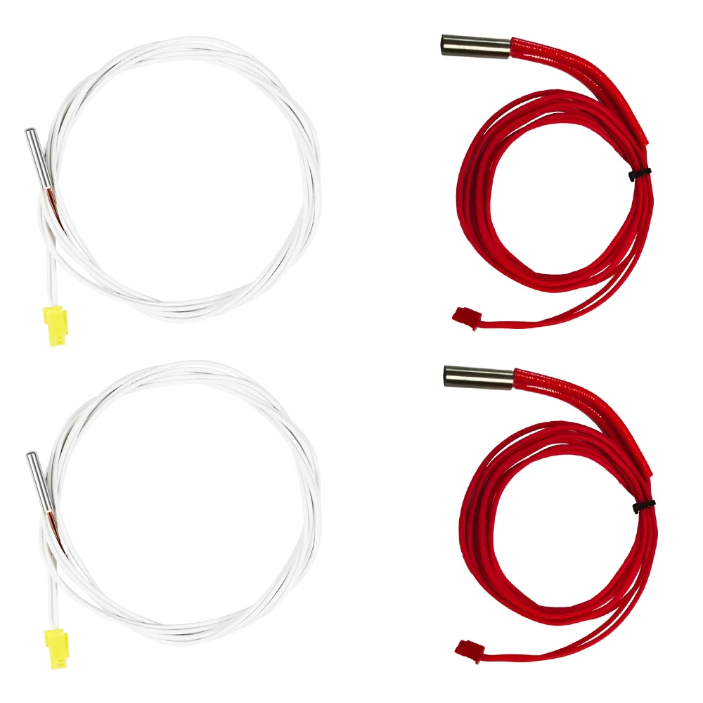 2 Pairs FLSUN V400 3D Printer Hotend Set Parts Heating Rods Heater Lines Temperature Sensors Thermistor Cable