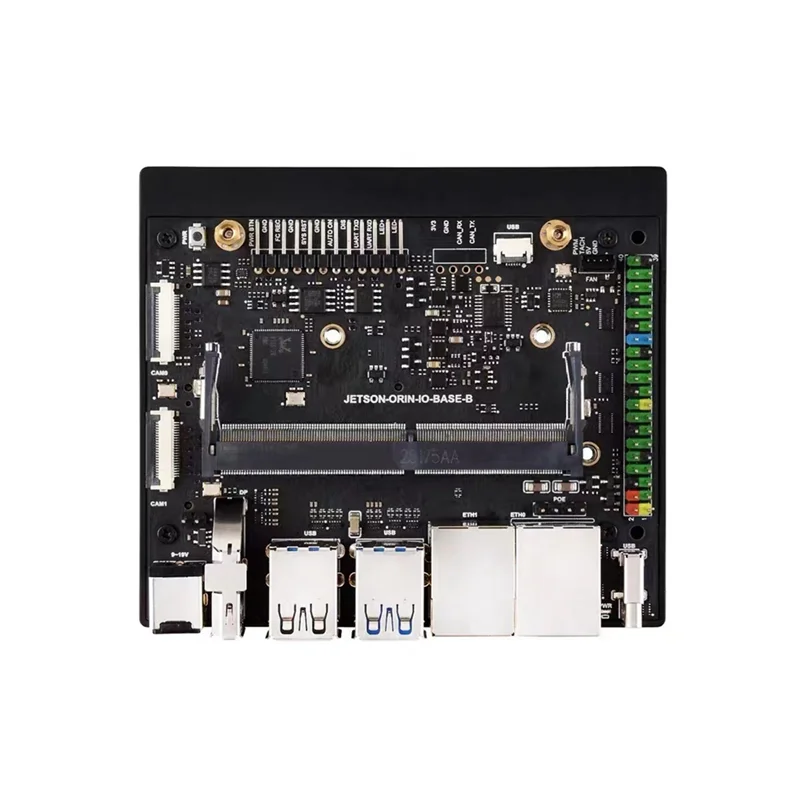 ABSQ-Dual Ethernet Port Base Board Base Board For Jetson Orin Nano Core Board Expand 2 Port M.2 Key M 4K HD Output