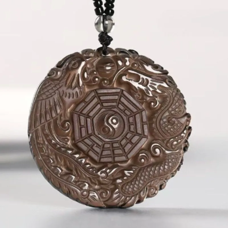 

Подвеска из натурального ледяного обсидиана, модная классическая подвеска из нефрита унисекс