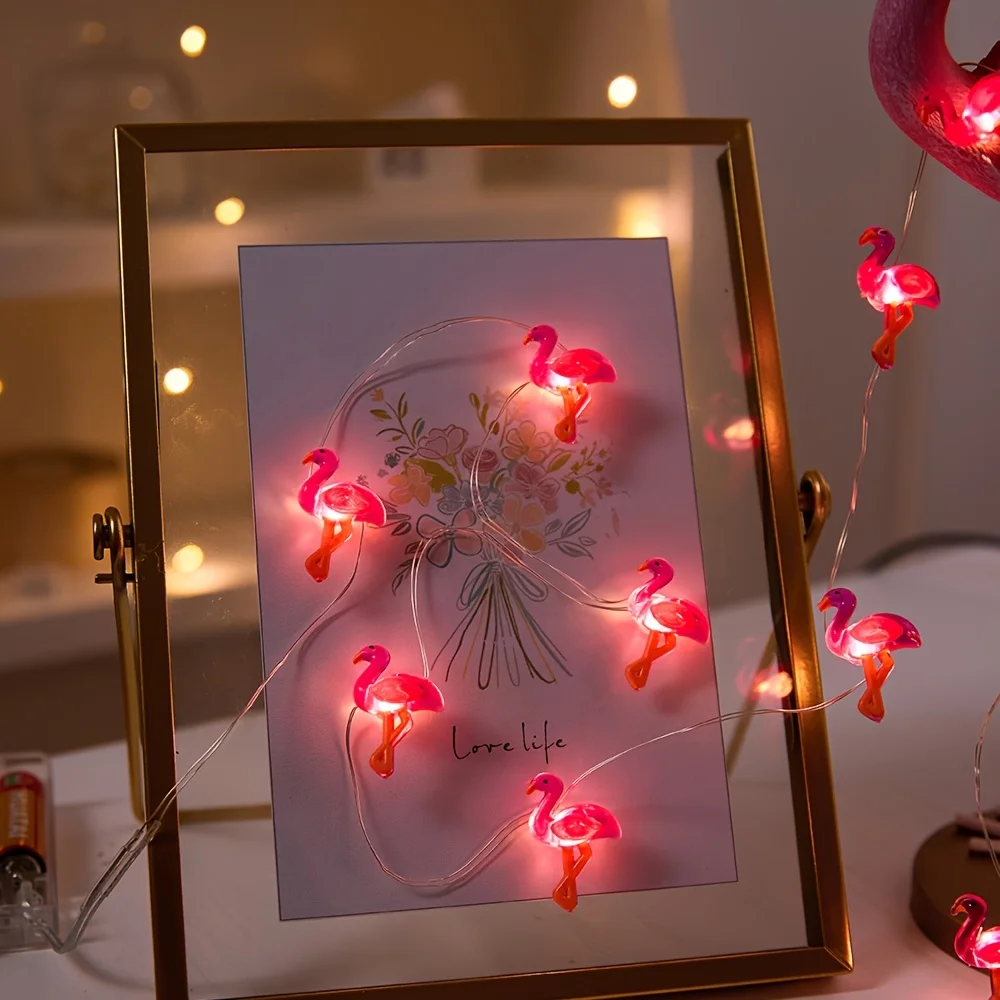 2M20LED Sunflower/Flamingo/Butterfly/Bee String Lights Copper Wire LED Fairy Lights for Bedroom Wedding Party Indoor Decor