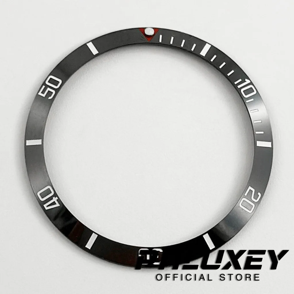 Inserto per lunetta per orologio nero da 37.2mm cornice in ceramica/alluminio adatta per cassa dell'orologio da 39mm per parti di anelli sostituzione automatica dell'orologio