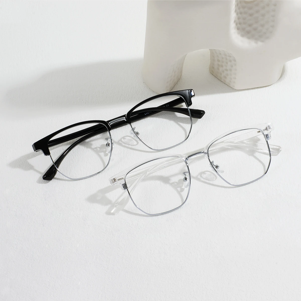 Fashion TR90 Square Lightweight Eyeglasses Women Rectangle Frame Browline Full Rim Large Spectacle For Prescription Lenses