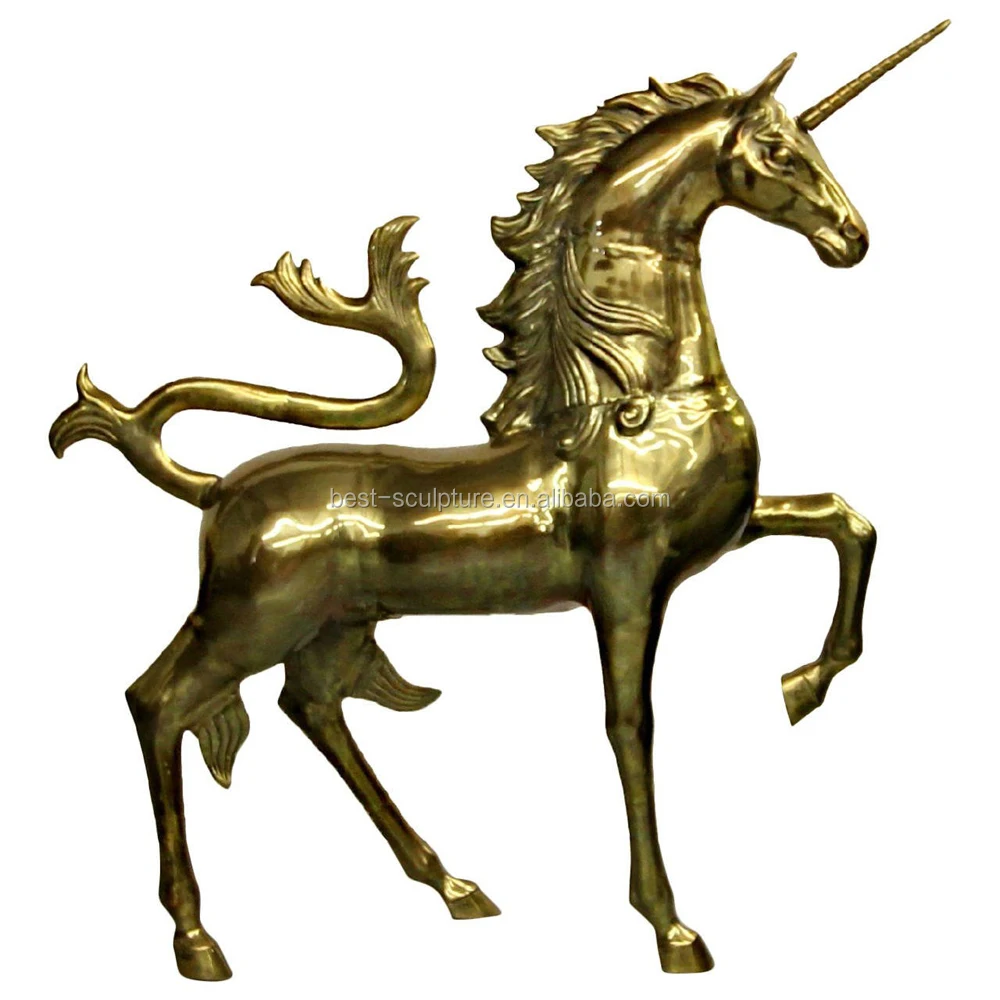 unicorn horse brass statue large metal garden sculpture for sale