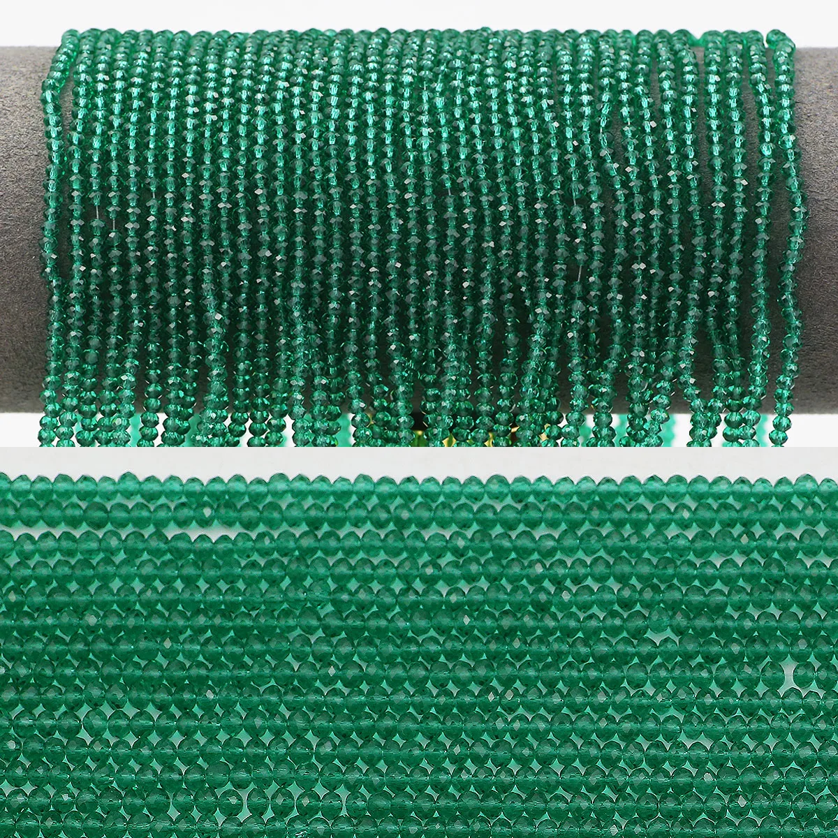 WLYeeS 2 mm 150 Stück grüne österreichische Kristallperlen, transparent, flach, rund, Glas, lose Perlen für Schmuckherstellung, Armband, Halskette, DIY