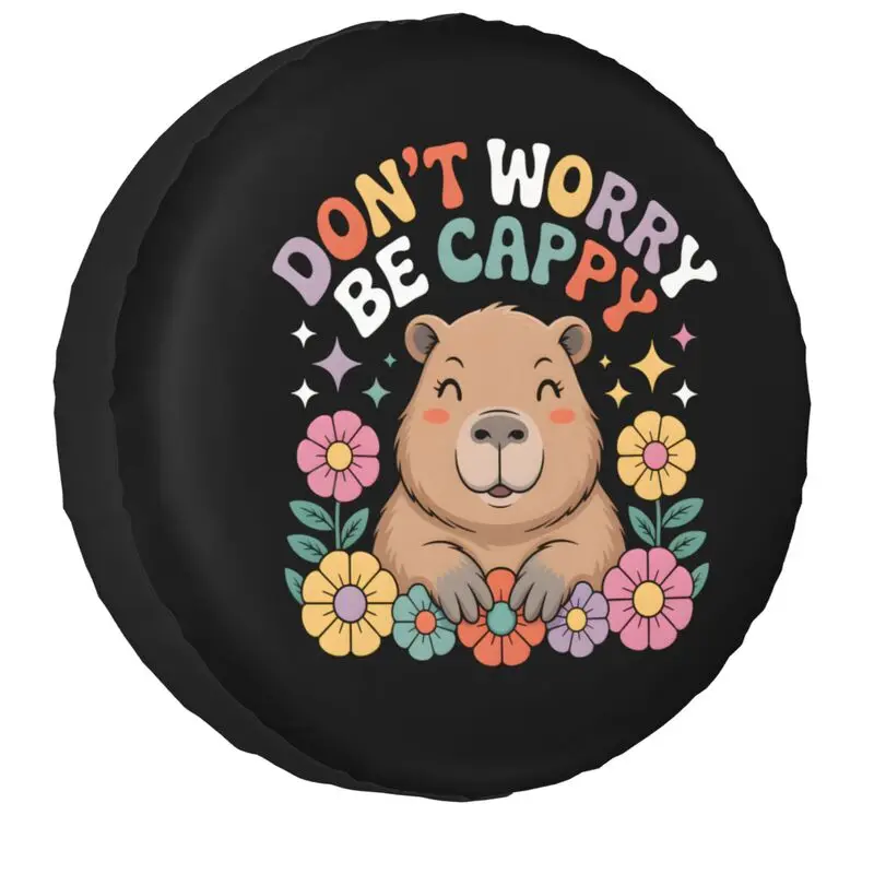 

Custom Be Cappy Capybara Spare Tire Cover for Prado Pajero Jeep RV SUV 4WD 4x4 Car Wheel Protector Covers 14" 15" 16" 17" Inch