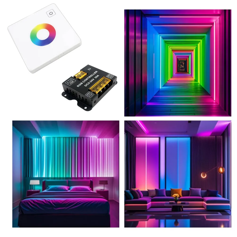 

LED Controller, DC 5V-24V Light Strips,Touch Panel Dimmer Controller(RGB) For Electrical Equipment Tool Accessory