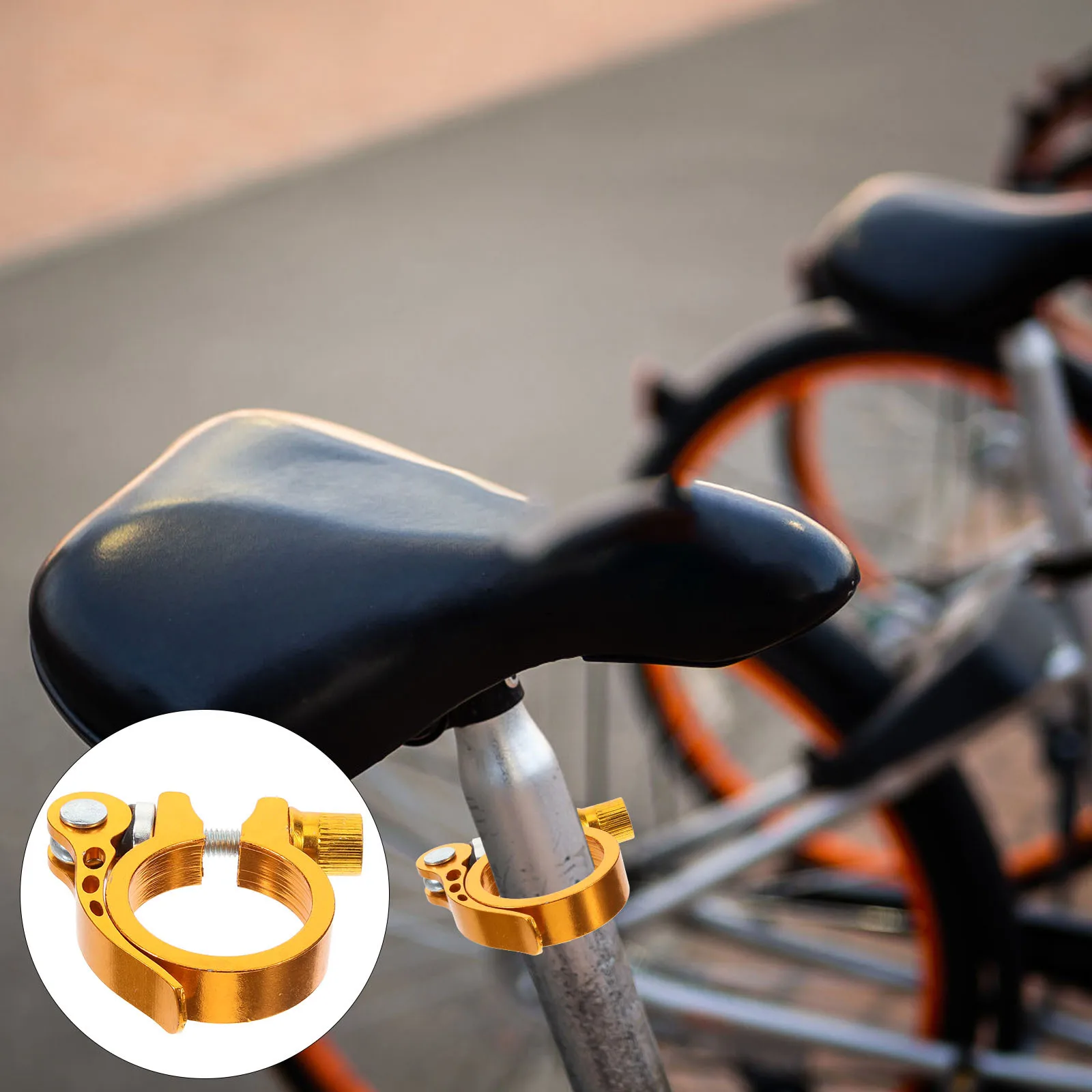 

Aluminum Alloy Folding Bike Seatpost Clamp Quick Release Seatpost Collar Adjustable Durable Road Bike Clamp