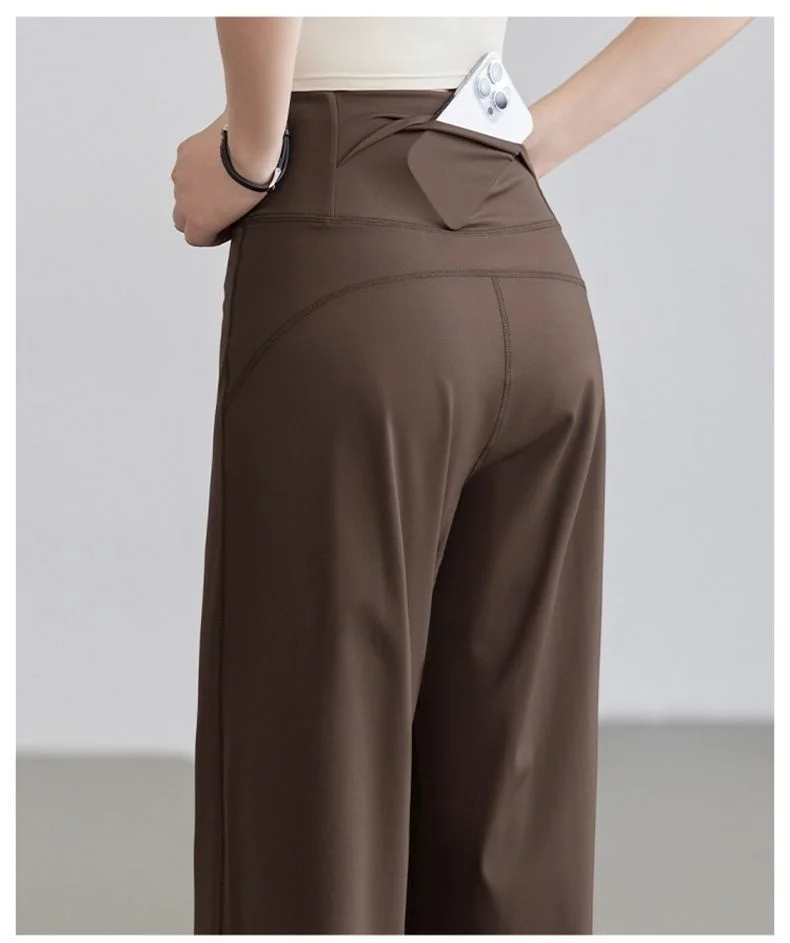 Pantaloni da yoga in cotone da donna glutei legati ispessimento delicato sulla pelle colore caduta che stringe stile pendolare elasticizzato vestibilità ampia da donna