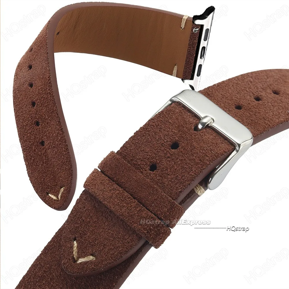 حزام ناعم من جلد الغزال لساعة أبل باند 45 ملم 44 ملم Ultra2 49 ملم سوار لسلسلة Iwatch 9 8 7 6 5 SE 40 ملم 41 ملم أشرطة مخيطة يدوية