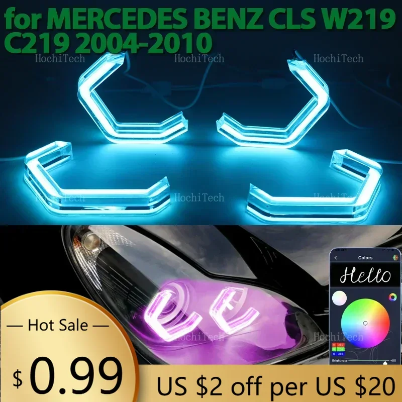 

Steering Covers APP Remote Control M4 Style RGB Ring Angel Eyes LED Light Rings for MERCEDES BENZ CLS W219 C219 2004-2010