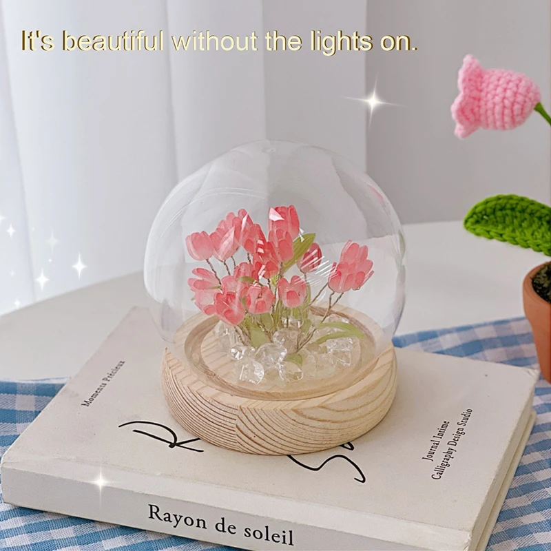 Künstliche Tulpe Blume Nachtlicht Ornamente handgemachte DIY Nachttische LED Nachtlampe Schlafzimmer Schreibtisch Dekor Geburtstagsgeschenke Tischlampe – Detail 23