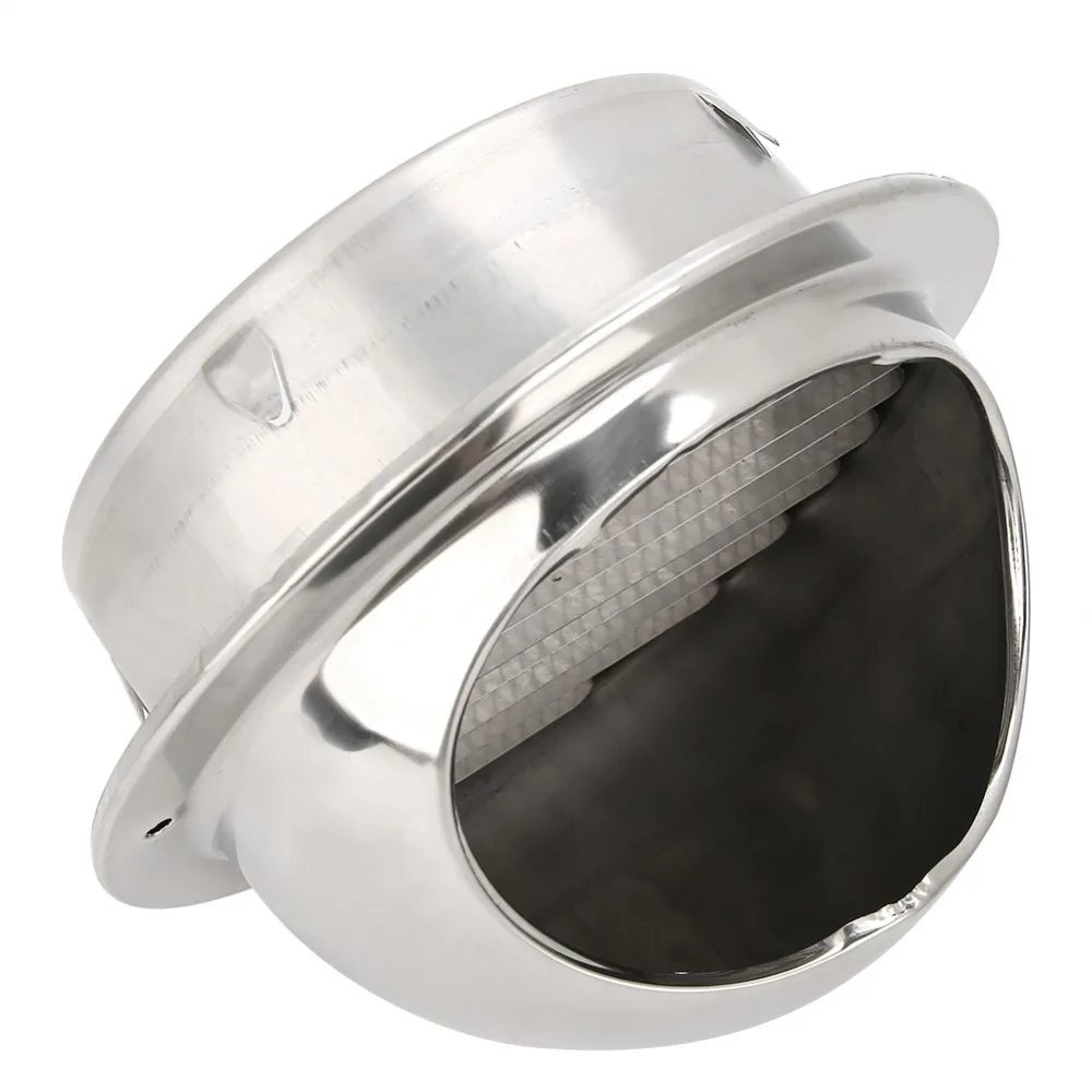 Durable 304 Stainless Steel Exhaust Air Vent Cover Built-in Mesh 5.9in Wall Vent Grille Dryer Vent Hood Kitchen