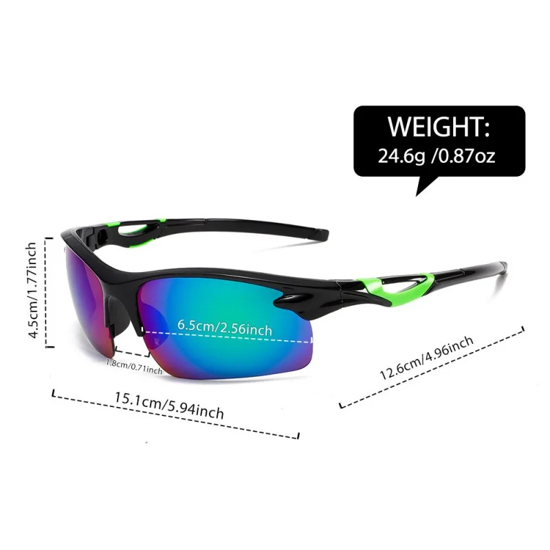 1pc, fashion cycling sunglasses, colorful lenses optional, half-rimmed glasses, facial contouring