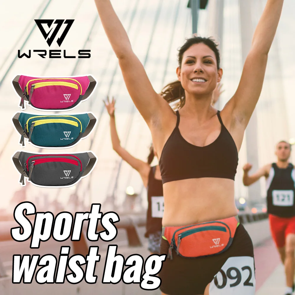 WRELS Fanny Pack Waist Bag Small Waistpack for Jogging Hiking  Adjustable Fannypack Waistpack with Multi-Pockets Sports Beltbag