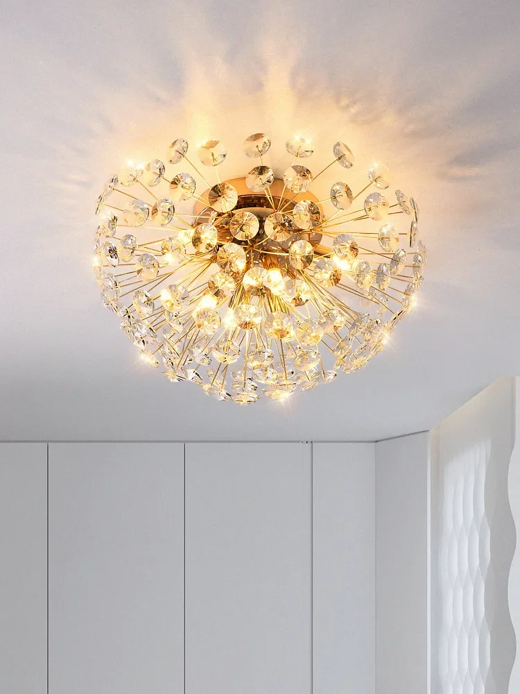 

Simple Dandelion Crystal LED Ceiling Light 2023 New Style Living Room Bedroom Study Decoration Light Creative Sun Flower Light