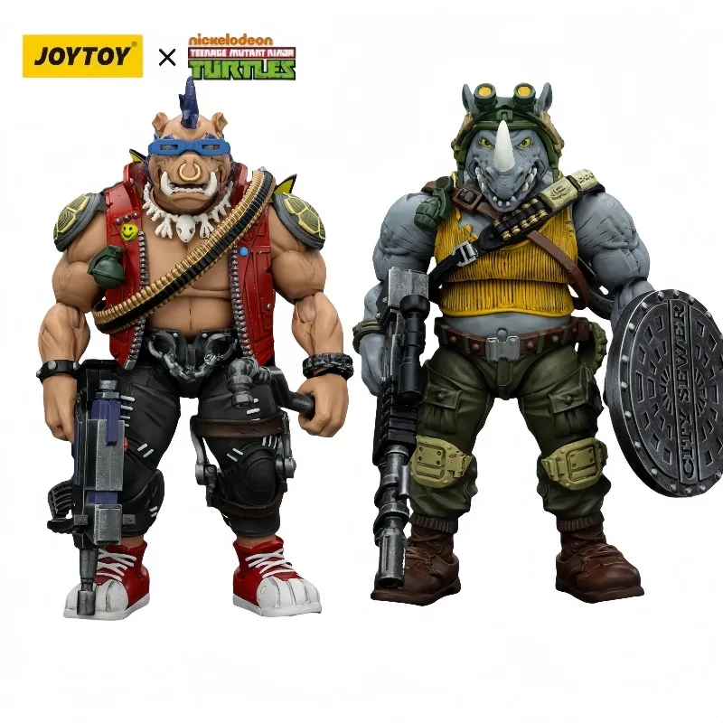 

【In Stock】JOYTOY 1/18 Action Figure TMNT Ninja Turtles Beebop Rocksteady Collection Model Toys Gift Collection Series
