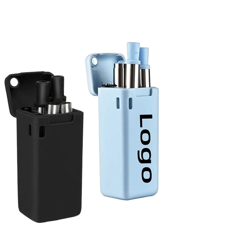 

Reusable 304 Stainless Steel Straw Food Grade Silicone Straw Mouth Straw Brush Foldable Easy To Carry Telescopic Straw