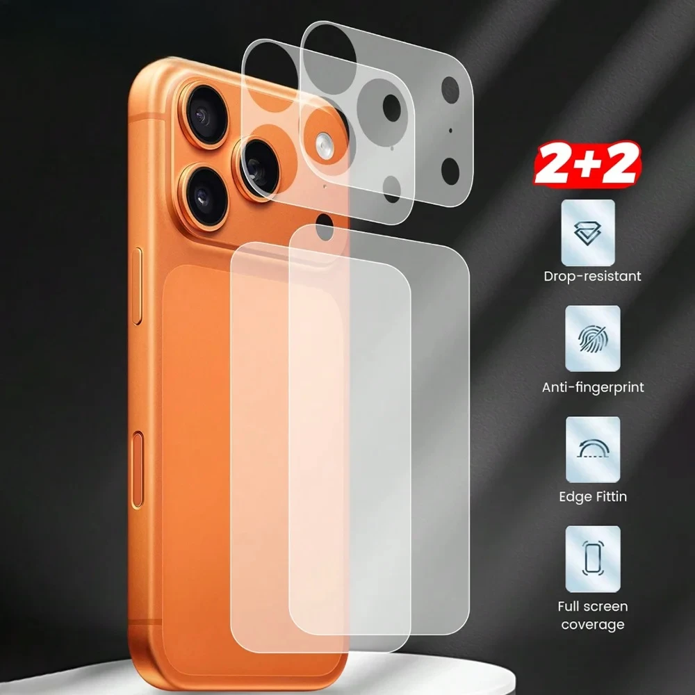 1-5pcs Set Matte Base Lens Film + Matte PET Back Film for IPhone 17Pro Max/17 Pro/17 Air Phone Accessories Minimalist Design