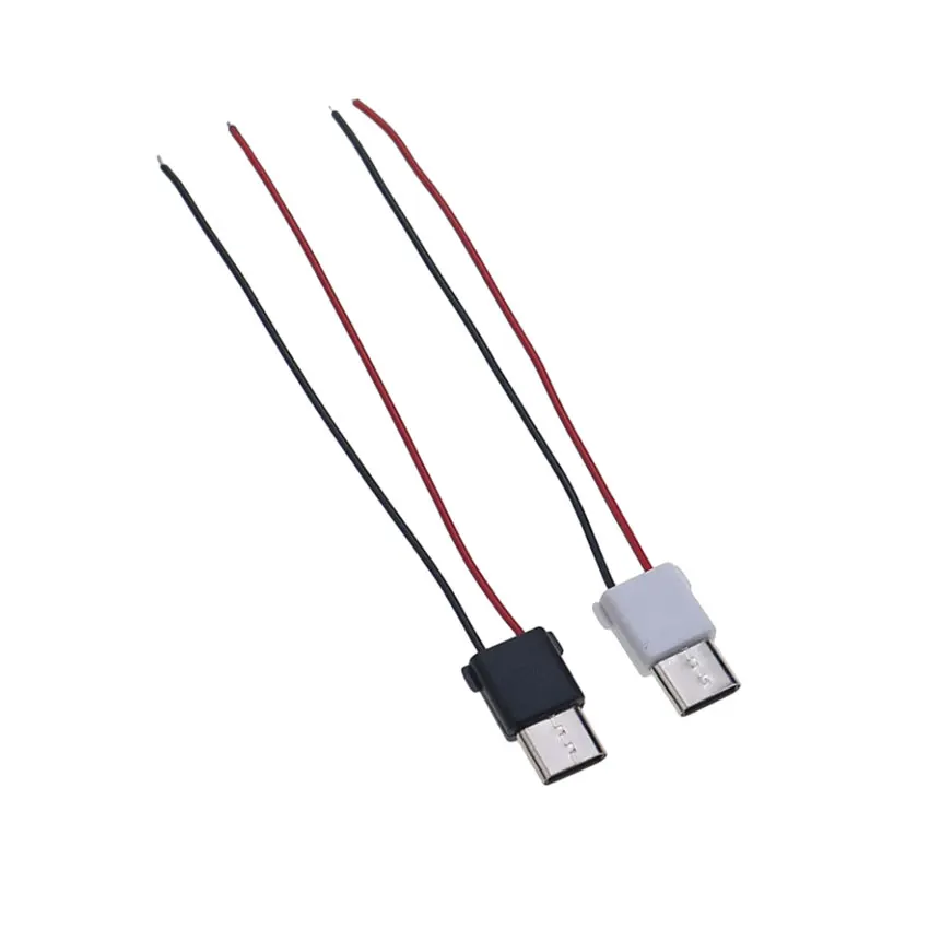 YuXi 2/4/10pcs USB Type-C Waterproof Connector With Direct Compression Male Connector Charging Port Welding Wire For Power Bank