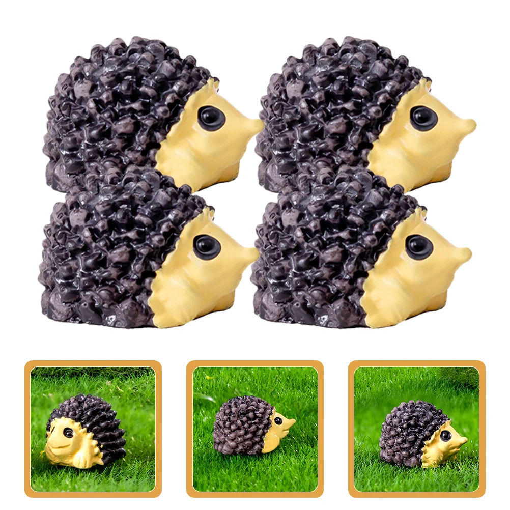 

10 Pcs Miniature Figurines Resin Material Tiny Animal Statues Grey Desk Garden Decor Lawn nament Ecological Arrangement