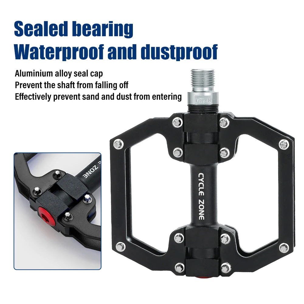 Alloy Sealed Bearing Bike Pedals Ultralight One-Piece CNC Non-slip Plating/Black Anodized for MTB BMX Road Cycling Accessories