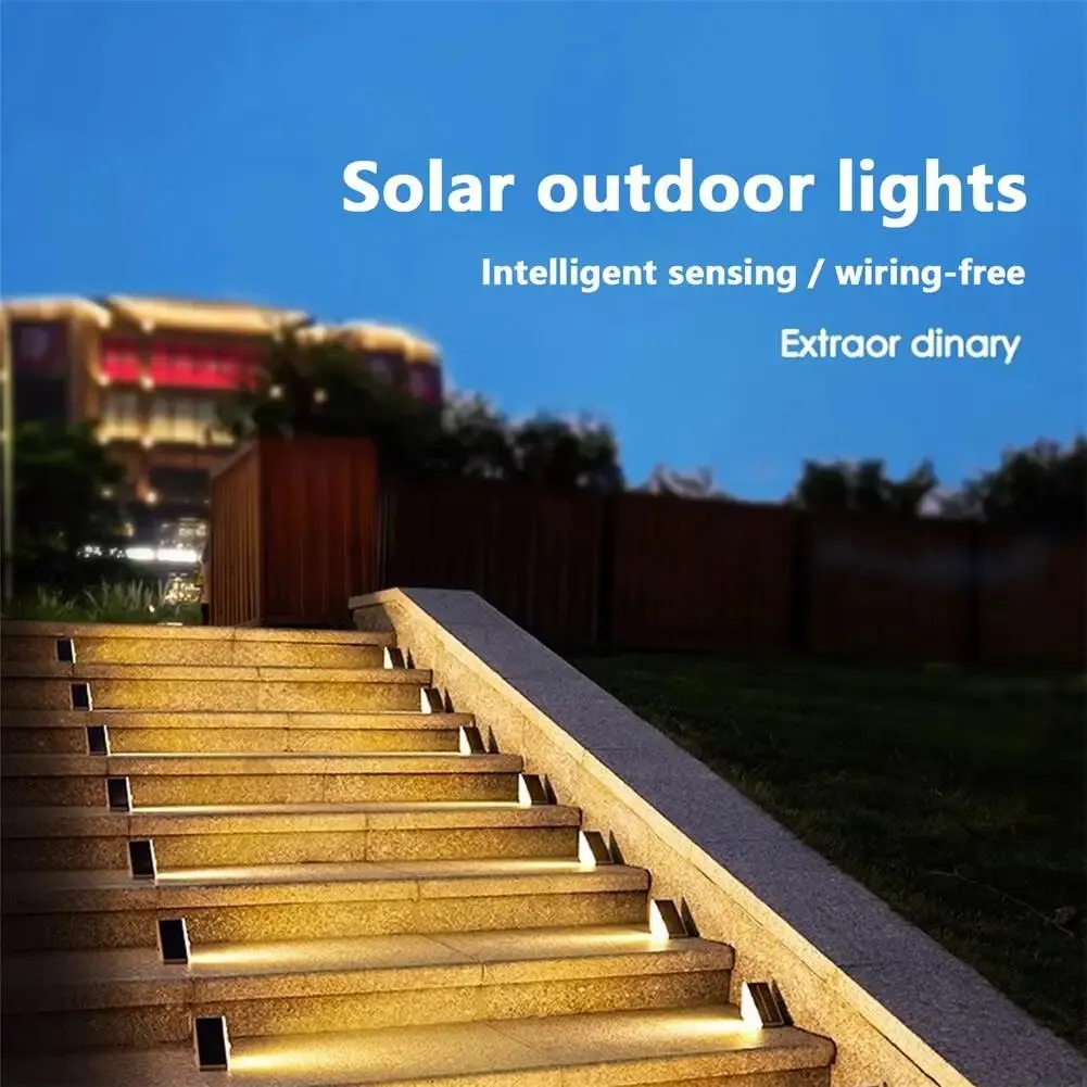 1.2W Triangular Design Solar Stair Lights IP68 Waterproof LED Outdoor Solar Step Lights For Stair Step Porch Patio Decor