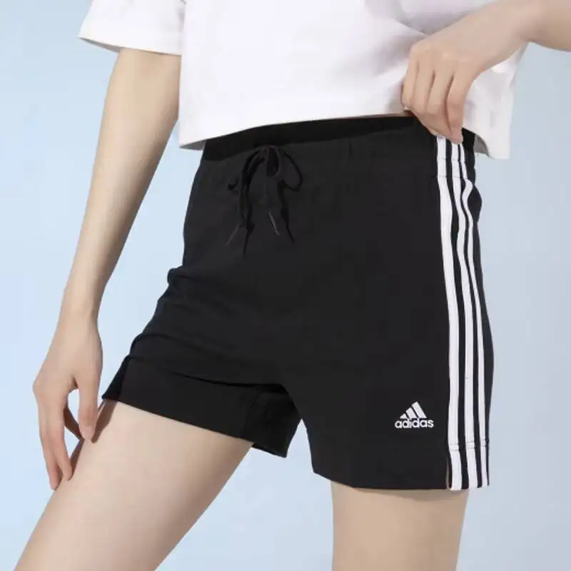Adidas Women's Summer New Black Cotn Sports Shorts Running Fitness Training Pants GM5523