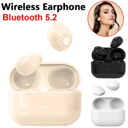 Auriculares invisibles Mini auriculares Bluetooth TWS inalámbricos con micrófono llamada HD auriculares semiintrauditivos reducción de ruido