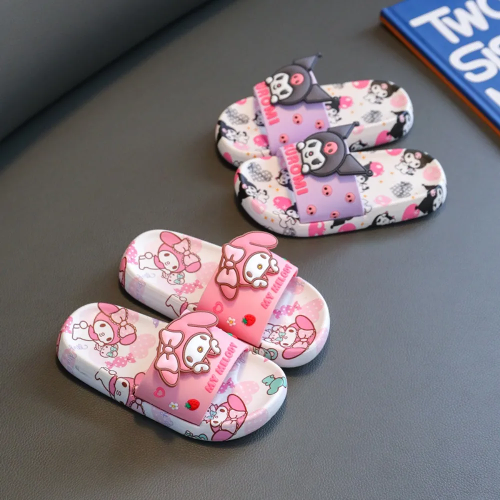 

Sanrio cartoon summer personality cute adult girl one-line non-slip indoor and outdoor soft-soled deodorant home slippers